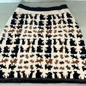 Michael Simon knit skirt with dogs!
